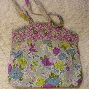 Vera Bradley Floral Tote in Purple and Green